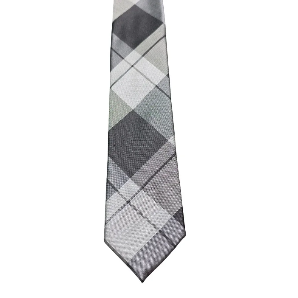 NWT Necktie Jos. A. Bank OS‎ Mens Grey Plaid Silk 1906 Collection